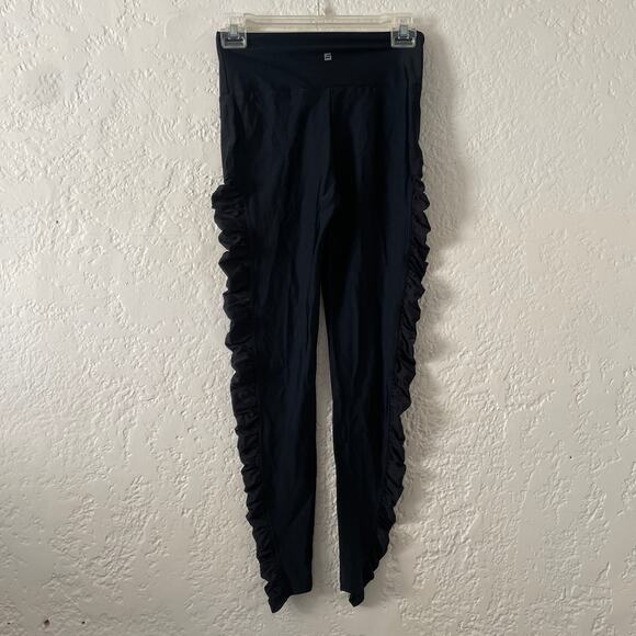 Lanston Sport Black Ruched Leggings Athleisure Workout Athletic Size Small - Picture 6 of 7